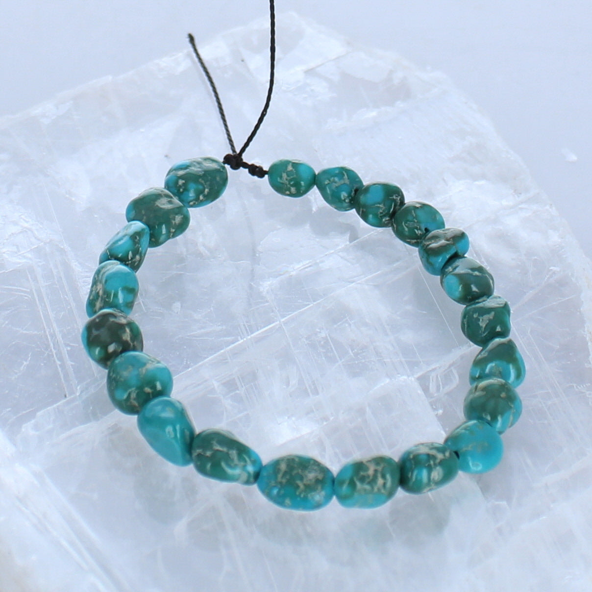 Fox Turquoise Beads Potato Shaped Teal Green 7-7.5mm -NewWorldGems