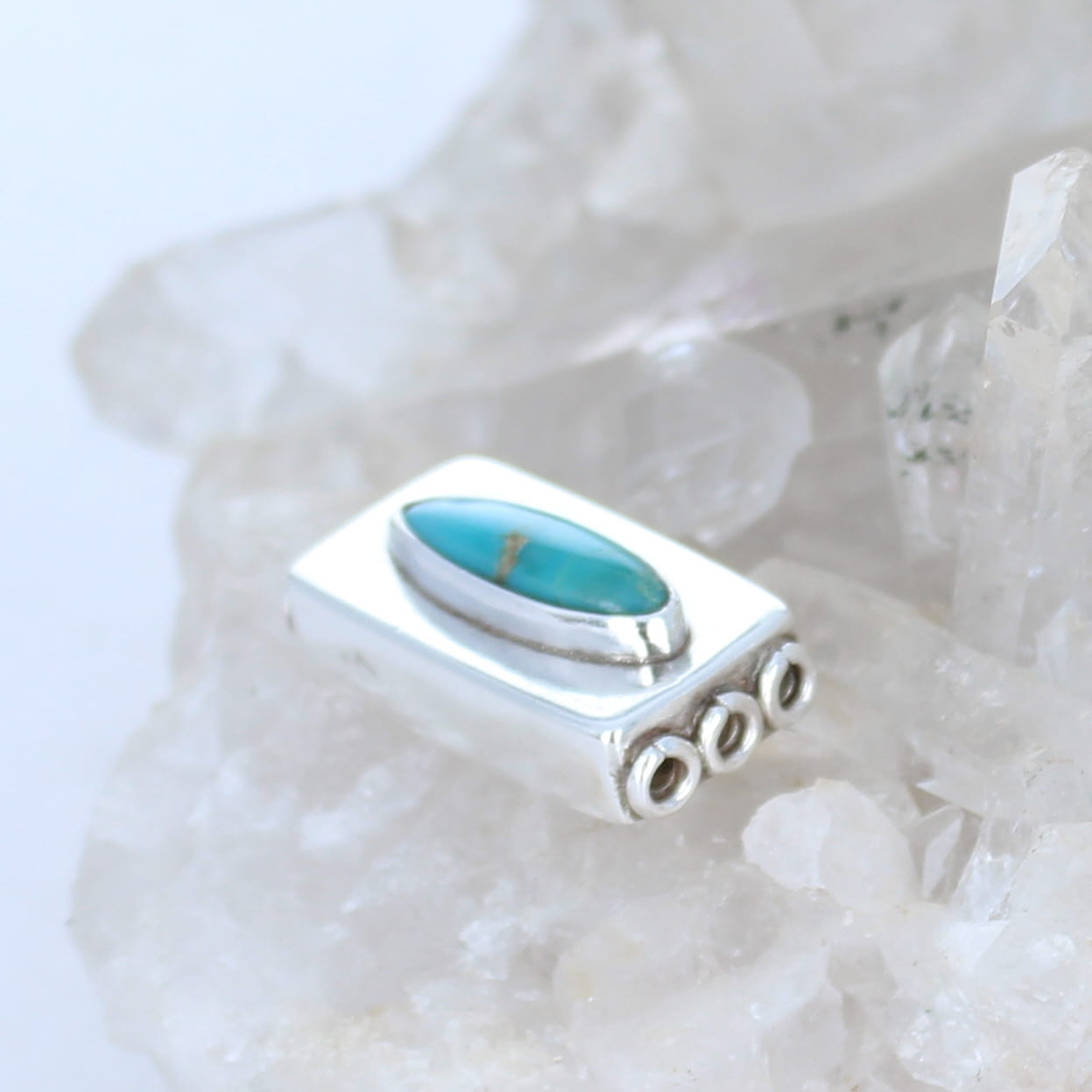 Carico Lake TURQUOISE Bead Spacer 3 Hole Centerpiece