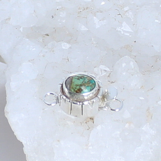 Carico Lake Turquoise Clasp 8X6mm Southwest Golden Green -NewWorldGems