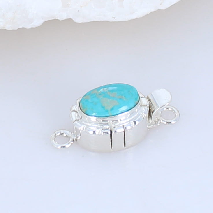 HACHITA TURQUOISE Clasp New Mexico Turquoise 14.7x8.3mm -NewWorldGems