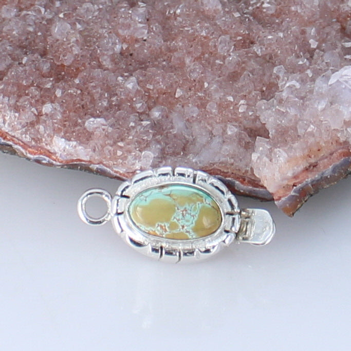 Turquoise Mountain Clasp Pale Blue Golden Matrix 13X10mm -NewWorldGems