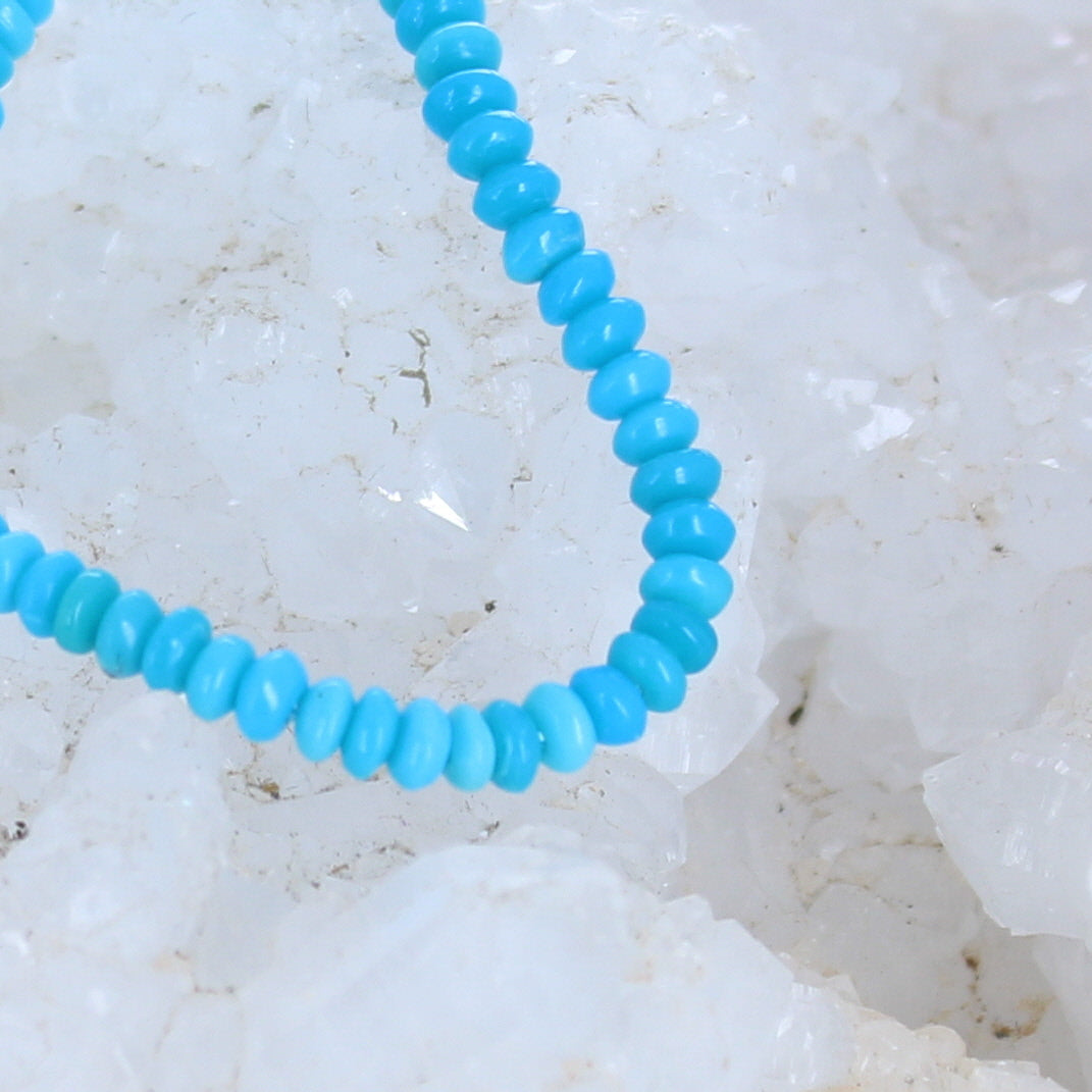 AAA SLEEPING Beauty Turquoise Beads 3.2mm Rondelles 5" -NewWorldGems