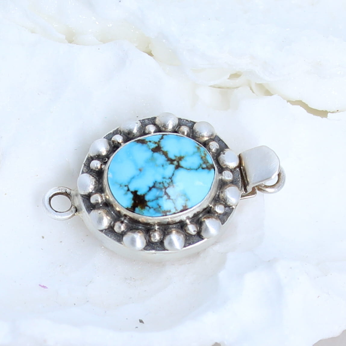 KINGMAN TURQUOISE CLASP Large Oval Sky Blue 12x16mm -NewWorldGems
