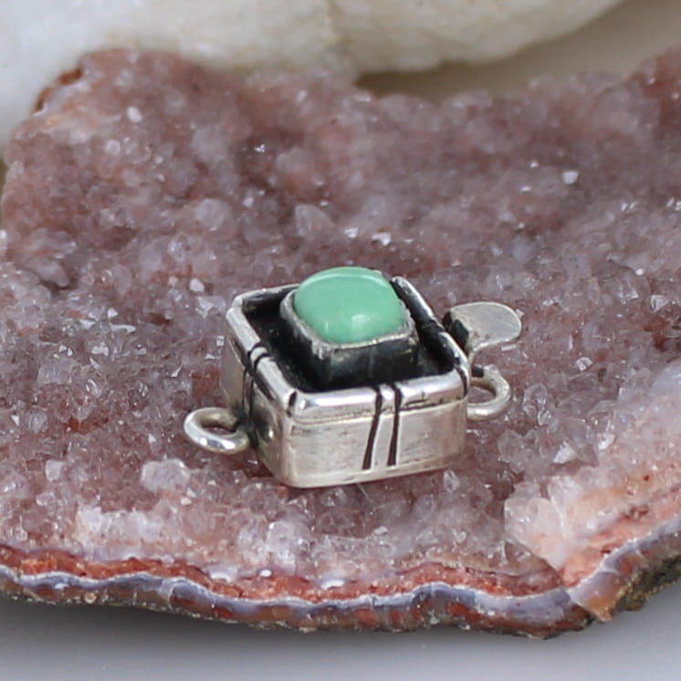 Mint Green Variscite Clasp Southwestern Style 6mm -NewWorldGems