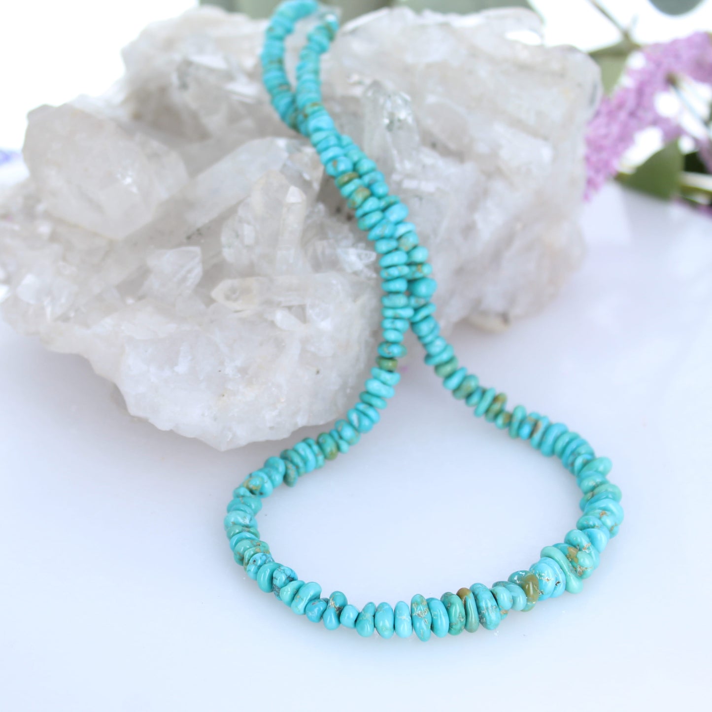 Teal Blue Matrix Lone Mountain Turquoise Beads 4-9x6mm