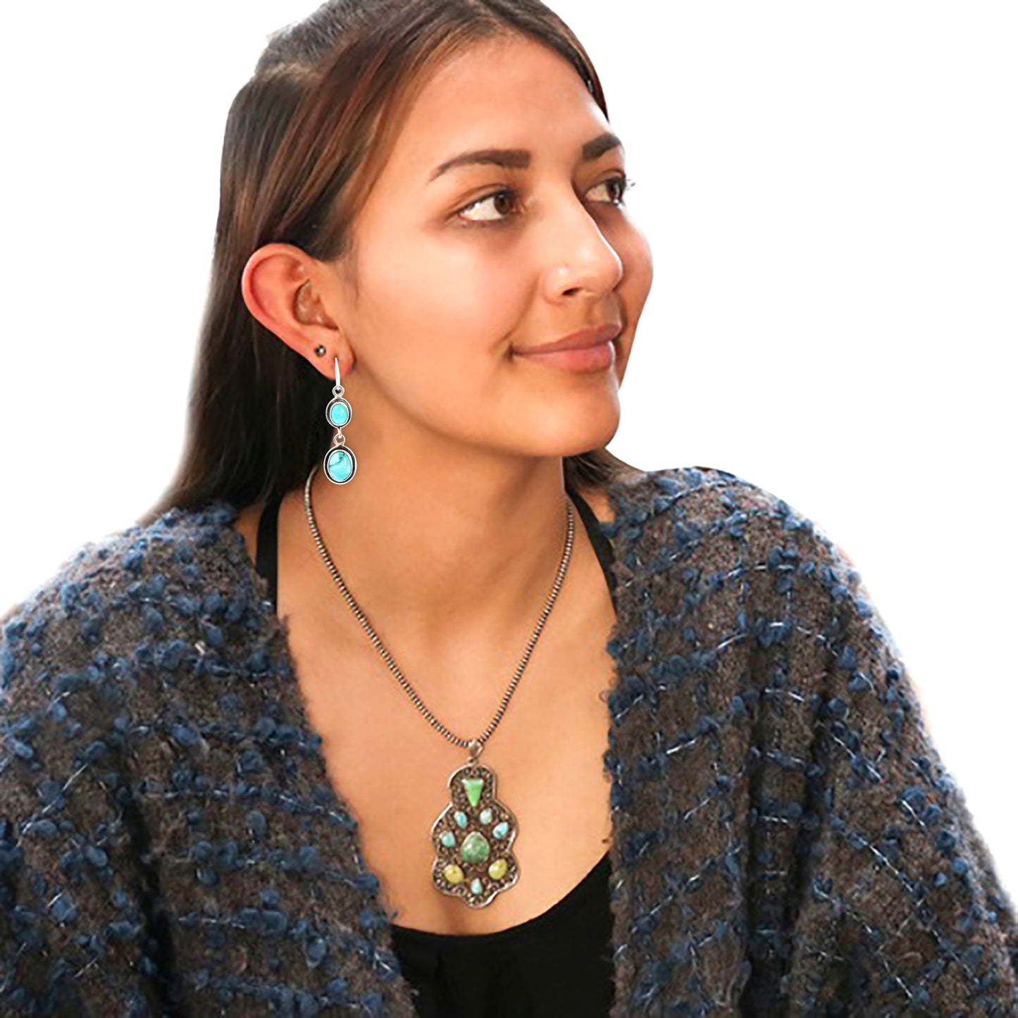 BLUE MOON Turquoise Earrings Robins Egg Blue Southwest -NewWorldGems