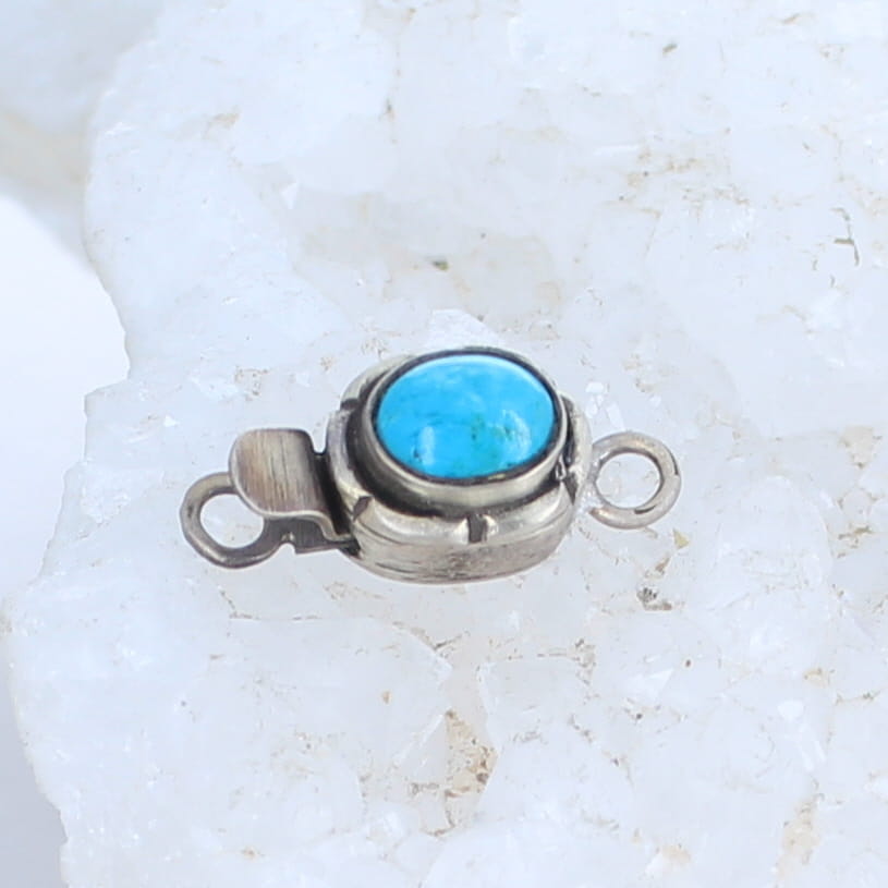 Blue Ridge Orvil Jack Turquoise Sterling Clasp 6x8mm -NewWorldGems