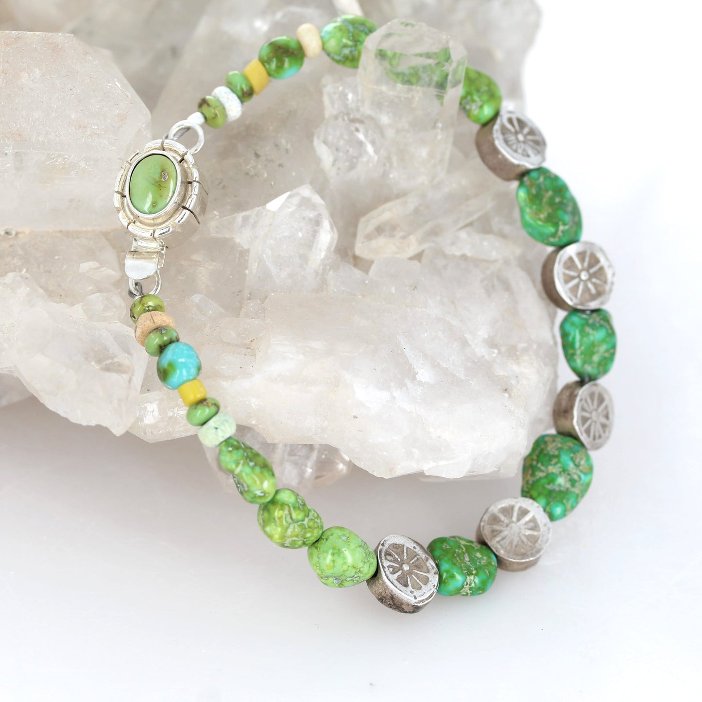 Sonoran Gold Turquoise Bracelet Sterling Silver Multi Stone