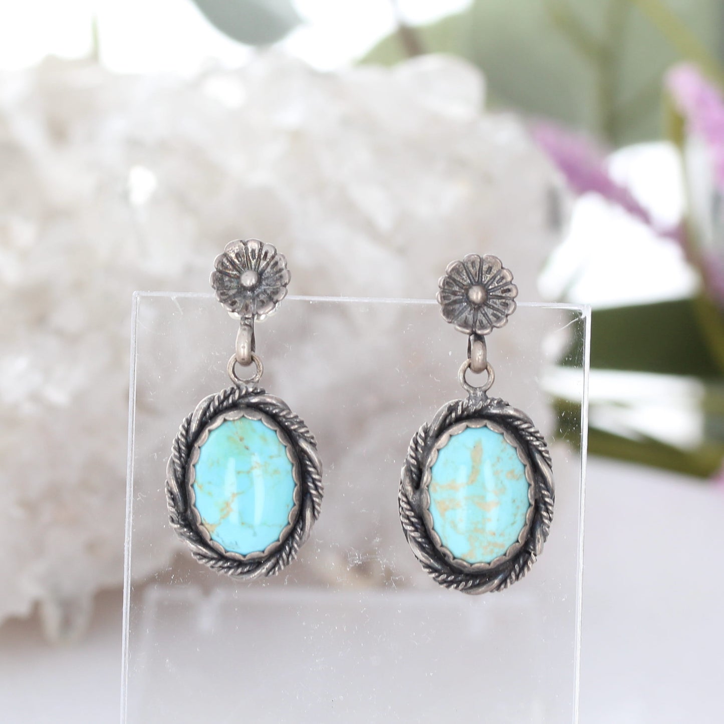 AAA TURQUOISE Earrings #8 Mine Sterling Nevada Southwest