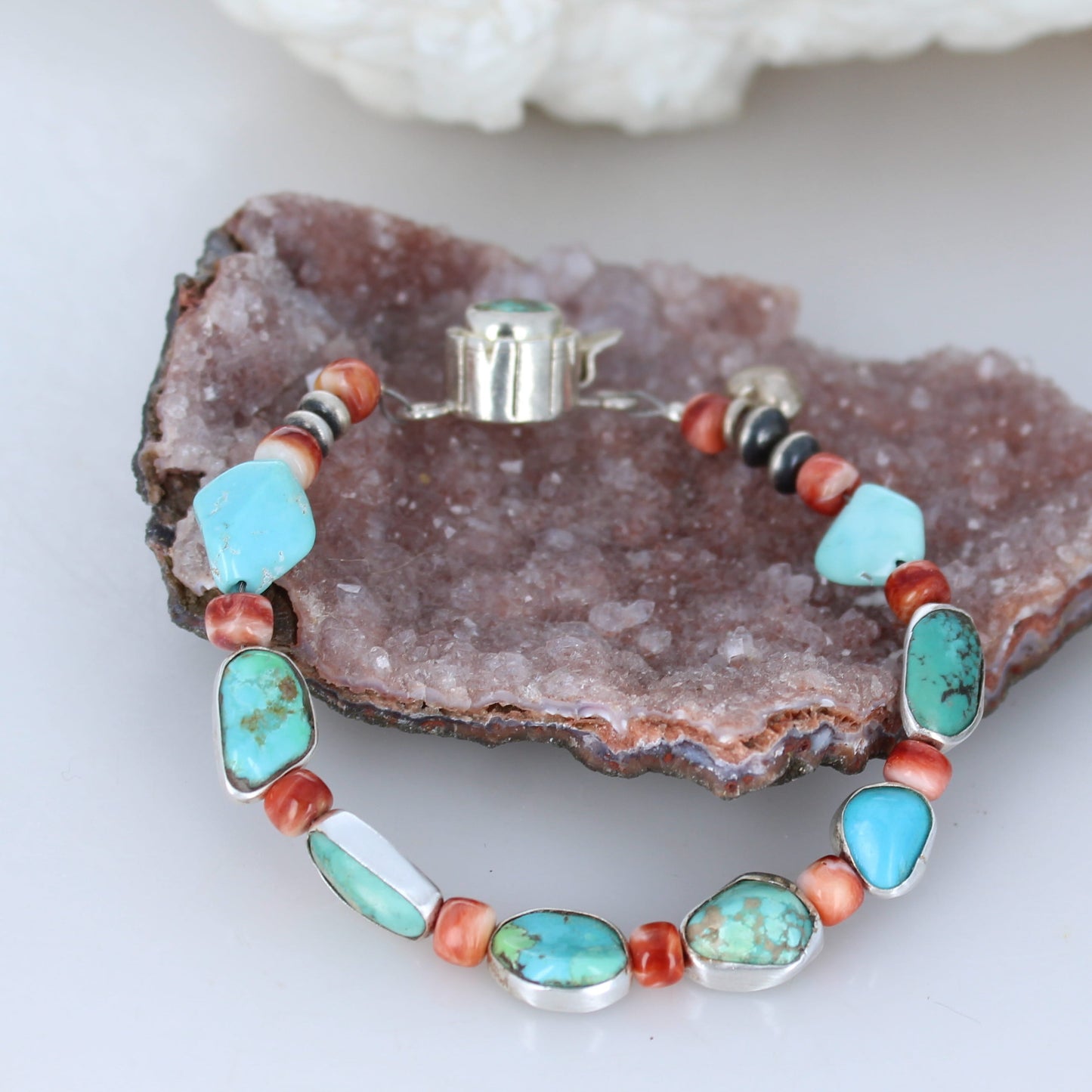 Carico Lake Turquoise Bracelet Multi Color Southwest Spiny Oyster -NewWorldGems