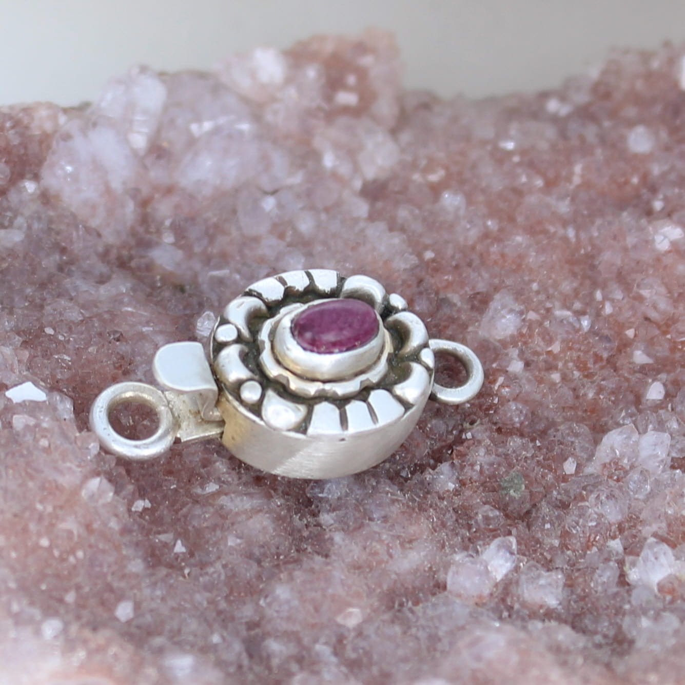 PURPLE SPINY OYSTER Clasp Sterling Moon Petal Design -NewWorldGems