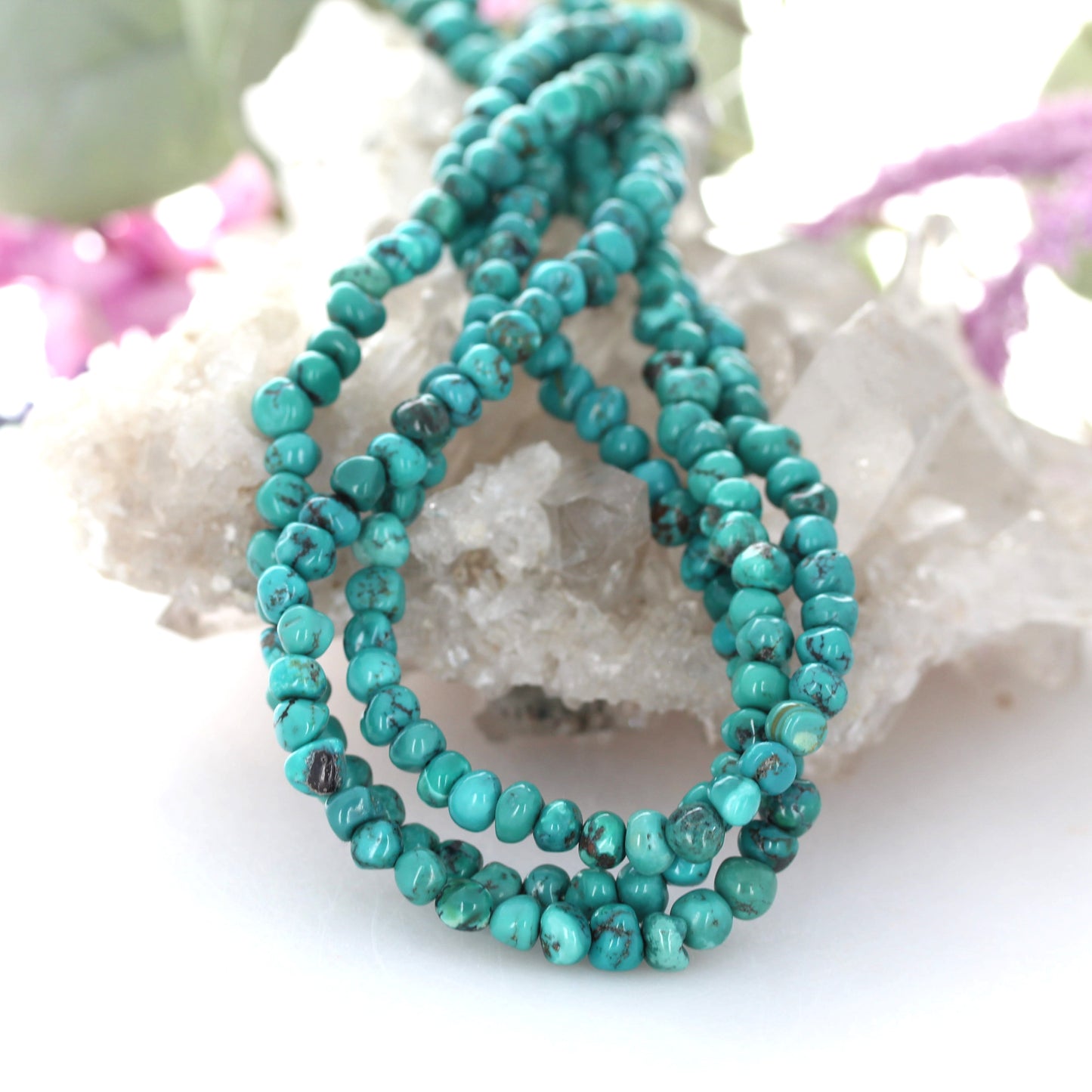 Emerald Valley Turquoise Beads Green 6-7mm Nuggets 16"