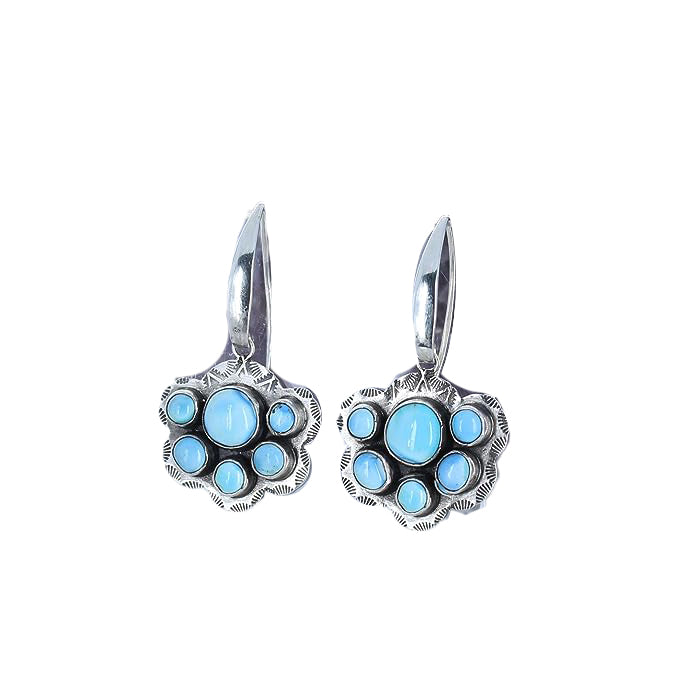 Baby Blue Kazkhastan Turquoise Butterfly Earrings Sterling Silver
