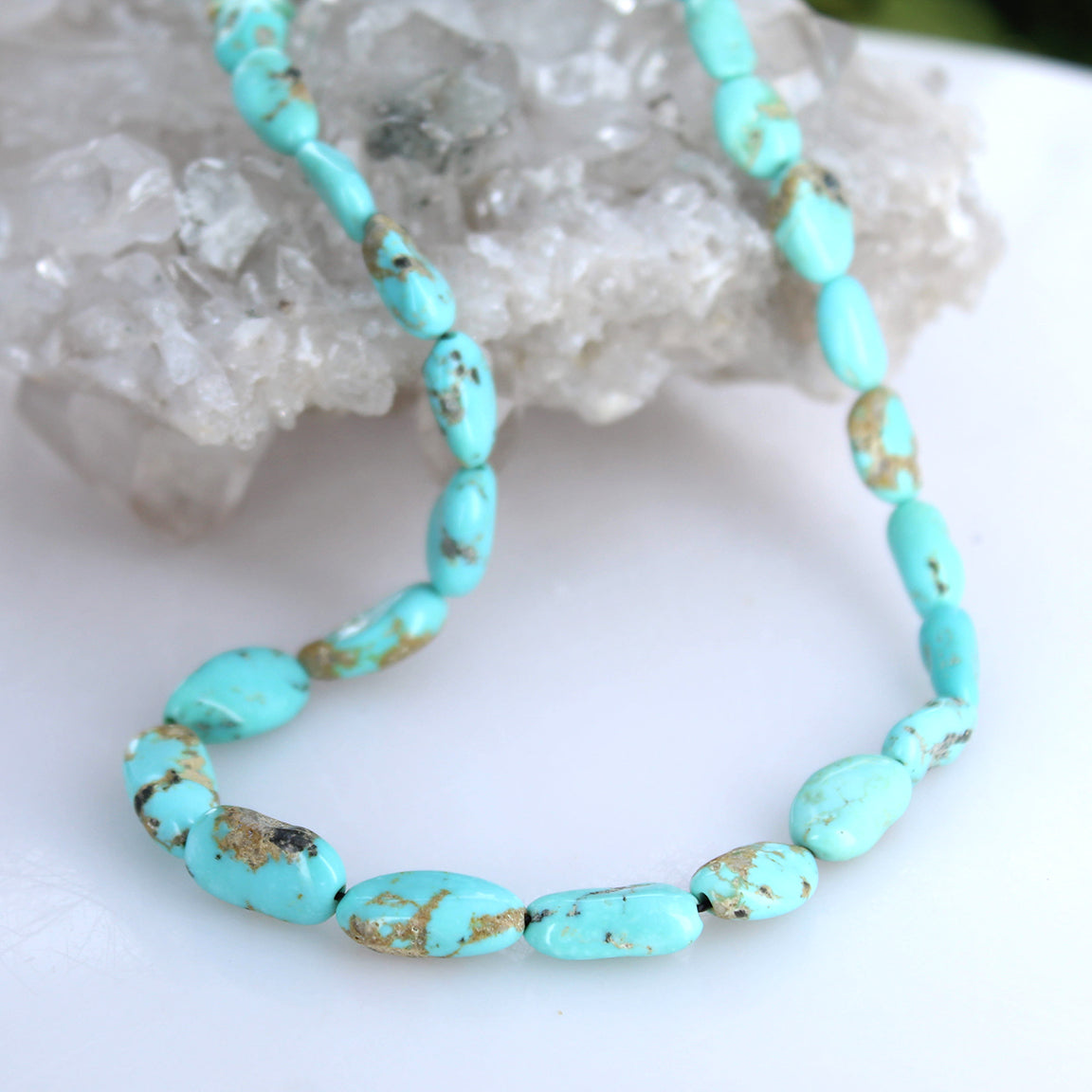 Sonoran Gold Turquoise Beads Bright Blue 8-18mm 16"
