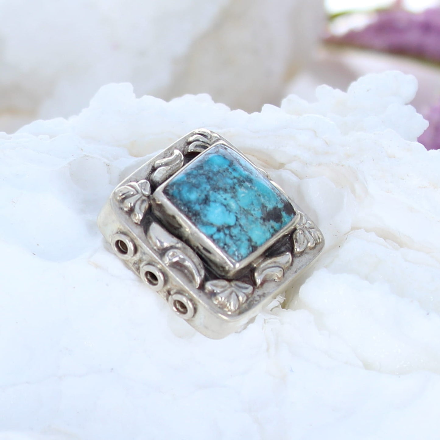 AAA HUBEI TURQUOISE Bead Spacer 3 Hole Centerpiece #1 -NewWorldGems