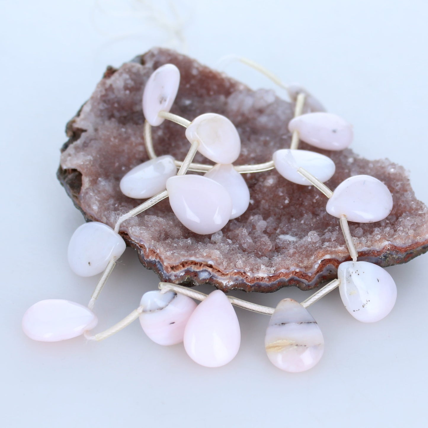 Pink Peruvian OPAL Beads Pendants Briolettes -NewWorldGems