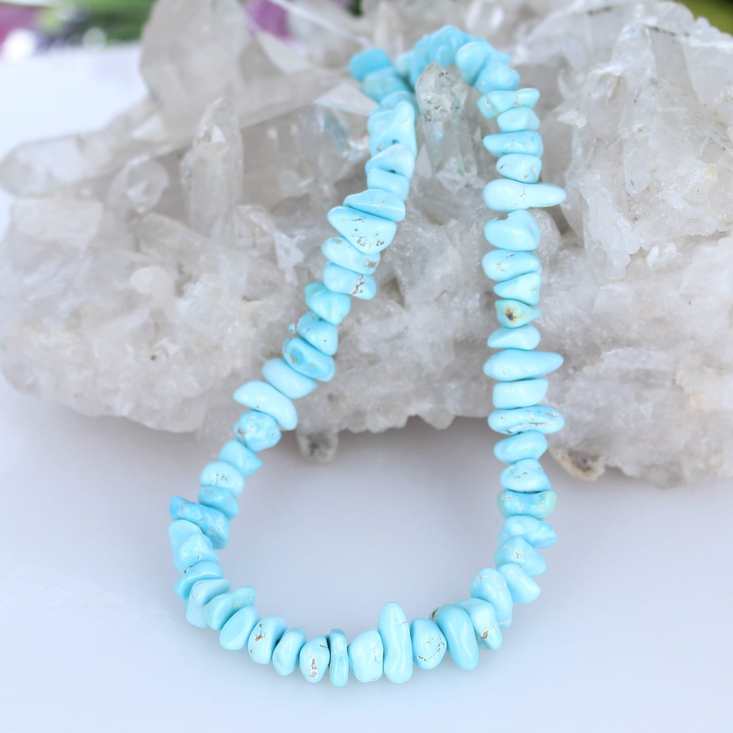 Rare LONE MOUNTAIN TURQUOISE Beads 7-9mm 10" Strand