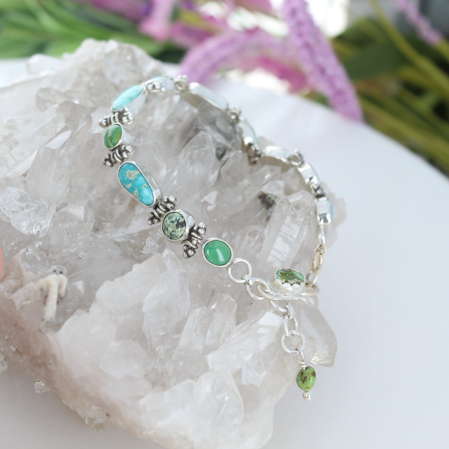 Elegant Mixed Turquoise Bracelet Sterling Silver Royston Sonoran Southwest