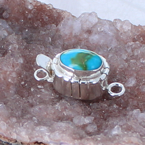 Sonoran Mountain Turquoise Clasp Southwest Design 12x8mm -NewWorldGems