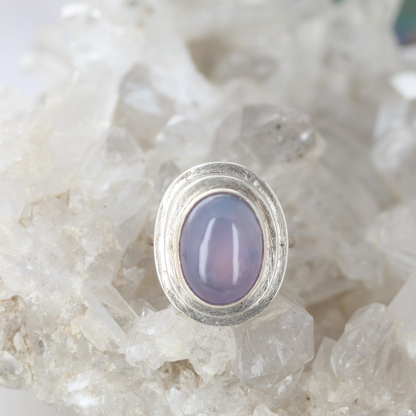 Lavender Holly Blue Chalcedony Rings Sterling Silver Size 7.5
