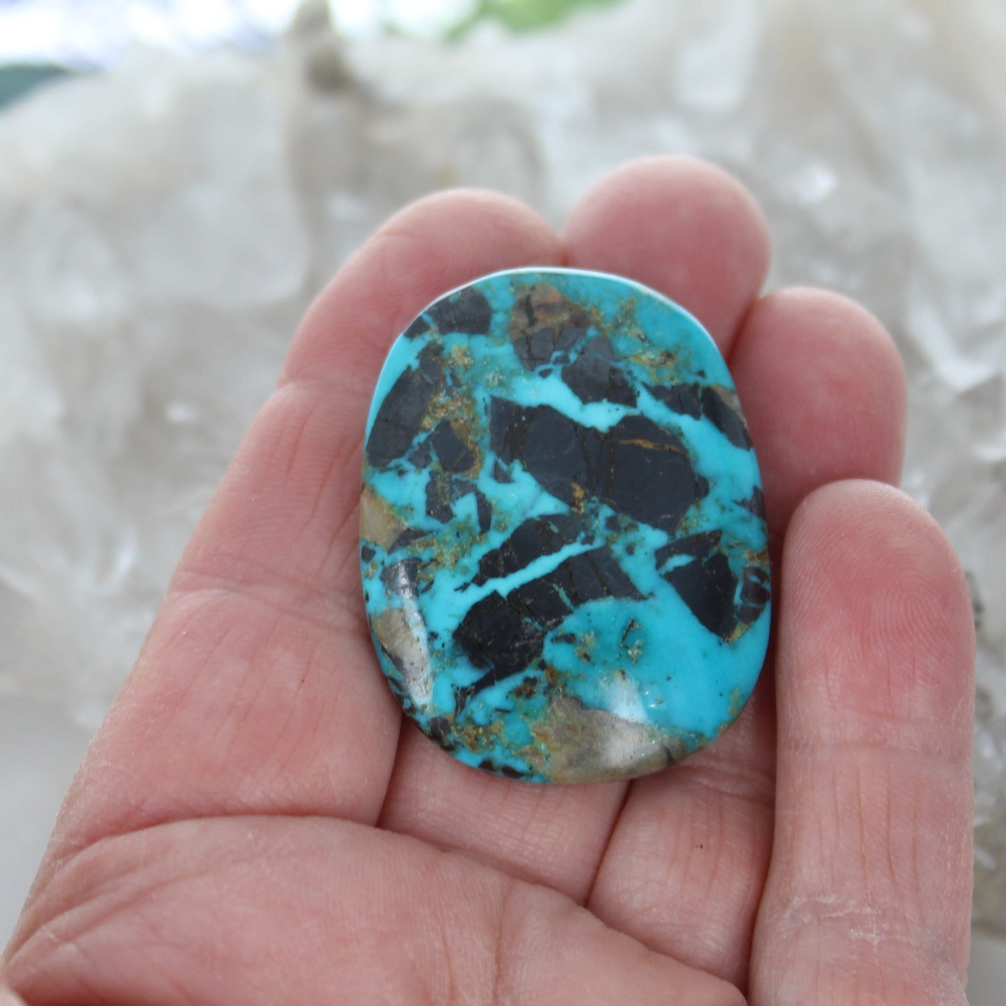 Exquisite Carico Lake Turquoise Pendant Bead Component For Wire Wrapping