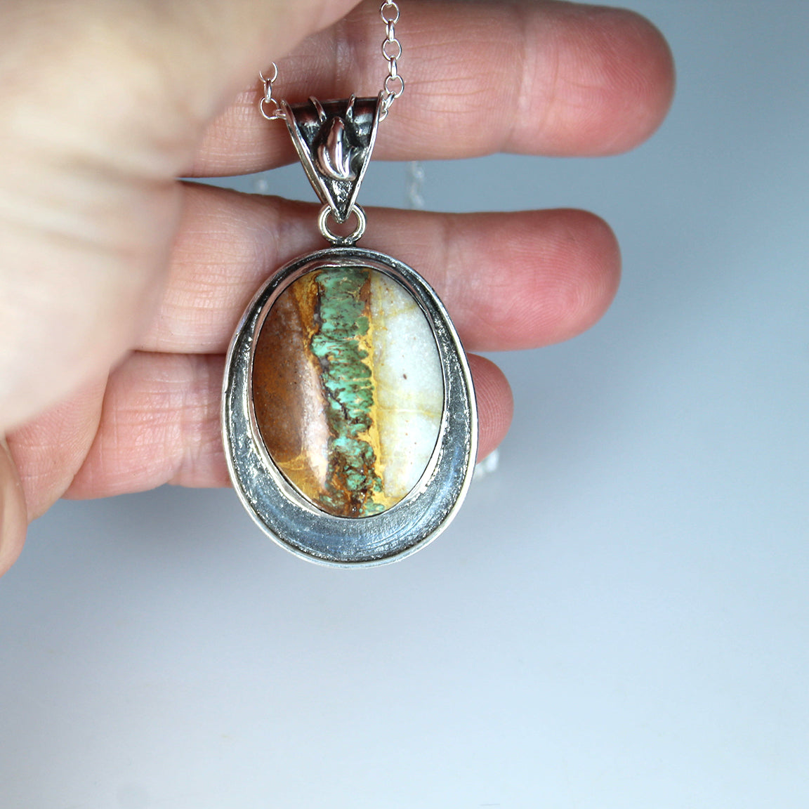 Royston Turquoise Pendant Teardrop Decorative Sterling
