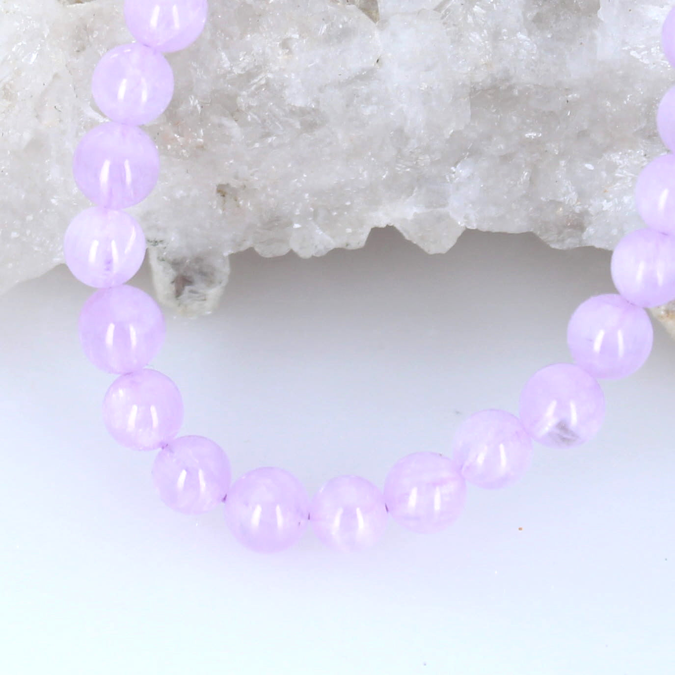 Gem Kunzite Beads Round 6mm Pink Lavender 8"