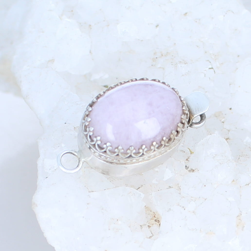 PINK MORGANITE CLASP Sterling Silver Oval 17x13mm -NewWorldGems