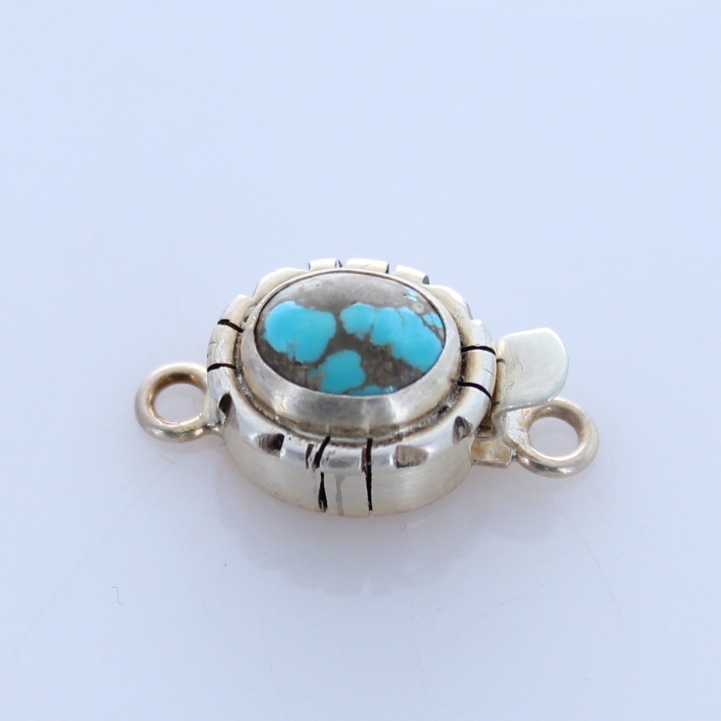 Carico Lake Turquoise Clasp 8X10Mm Southwest Aqua Gray -NewWorldGems