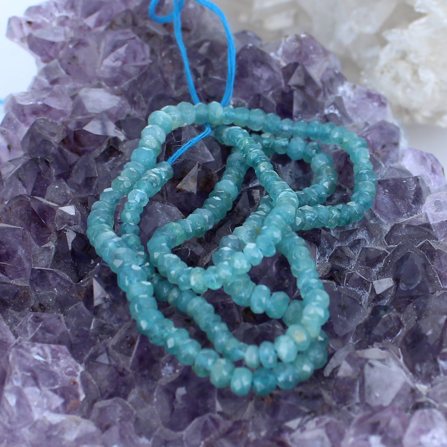 AAA GRANDIDIERITE Beads Faceted Graduated Light Paraiba Blue -NewWorldGems