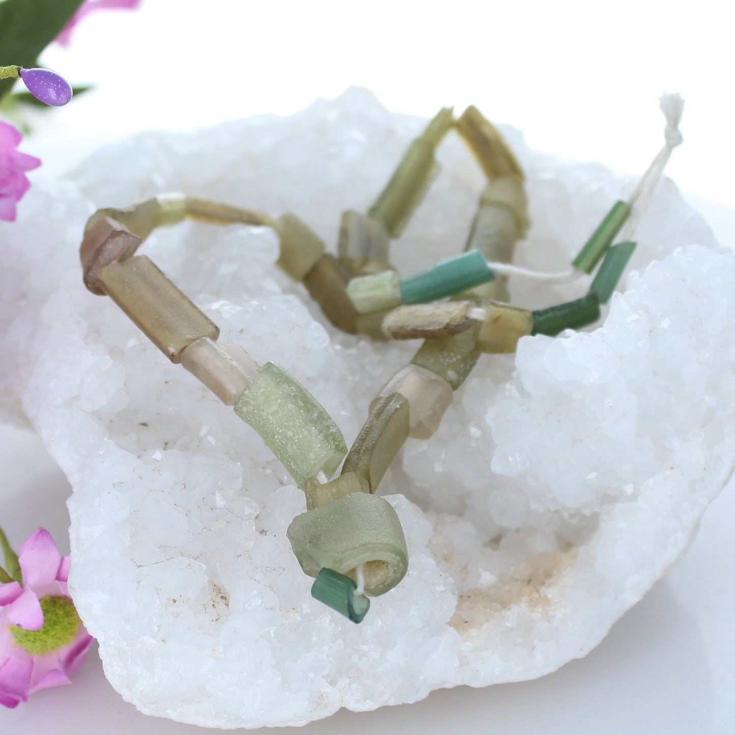 Ancient ROMAN GLASS Beads Greens and Golds #2 -NewWorldGems