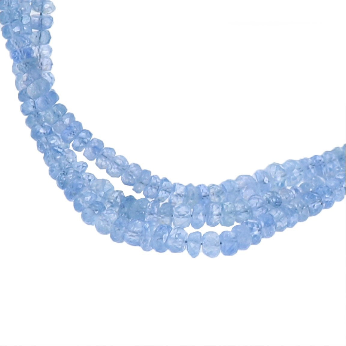 AAA Ceylon Sapphire Beads Faceted Rondelles Powder Blue 16" -NewWorldGems