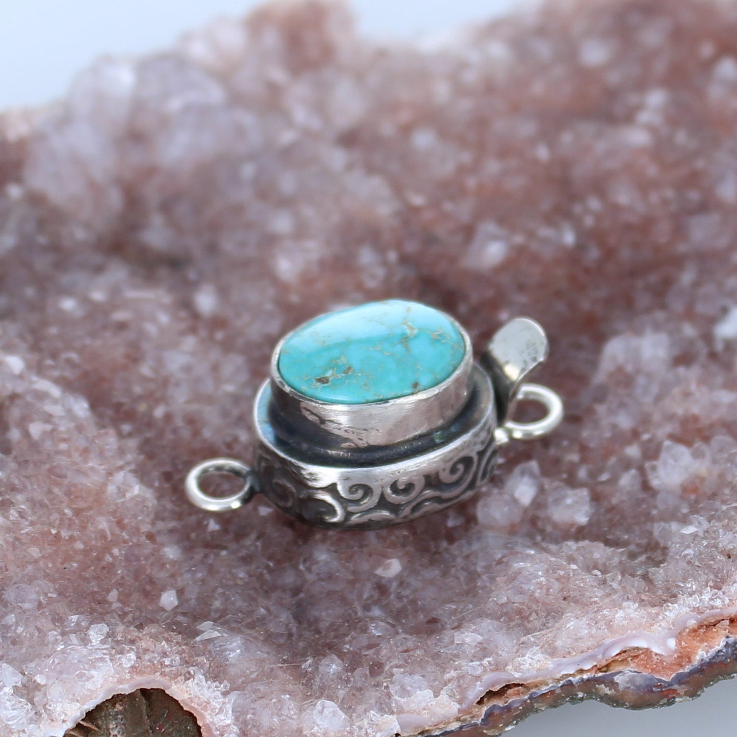 CARICO LAKE Clasp Oval Shape Robins Egg Blue 12.7x10mm -NewWorldGems
