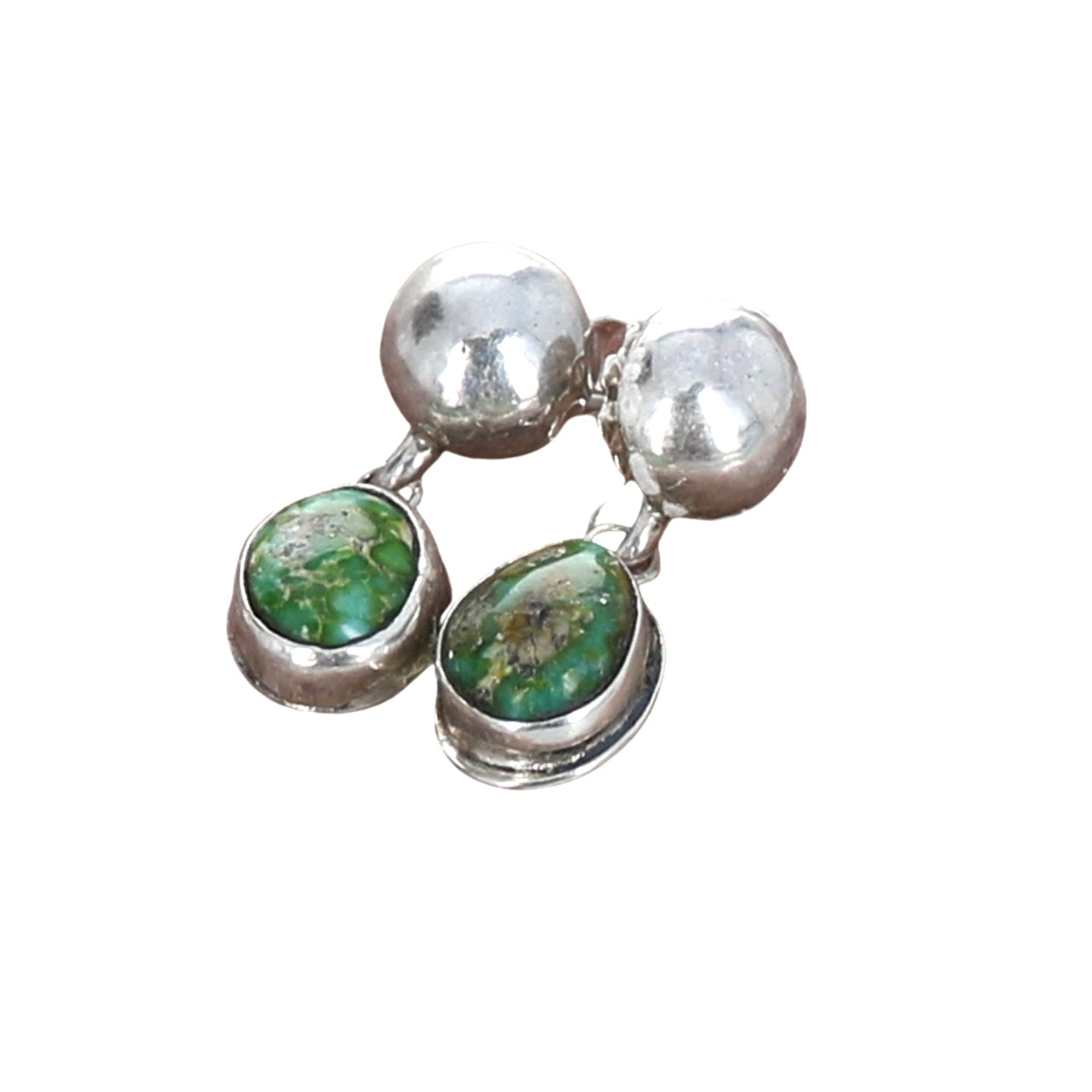 Sonoran Gold Turquoise Earrings Sterling Posts 1" -NewWorldGems