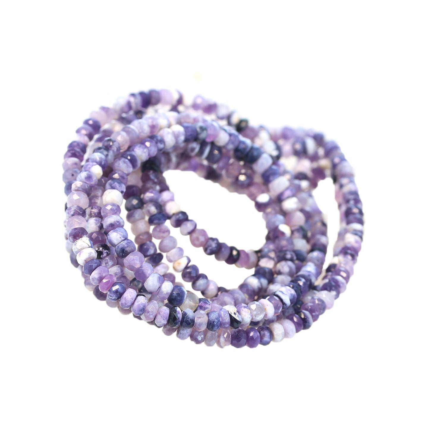 Mexican Opal Beads Rondelles Purple Faceted 4mm -NewWorldGems