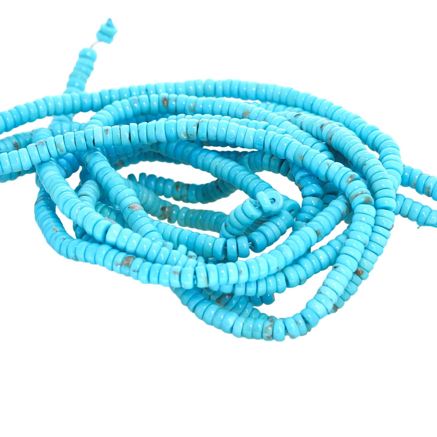 Sleeping Beauty Turquoise Beads 4Mm Buttons AAA -NewWorldGems
