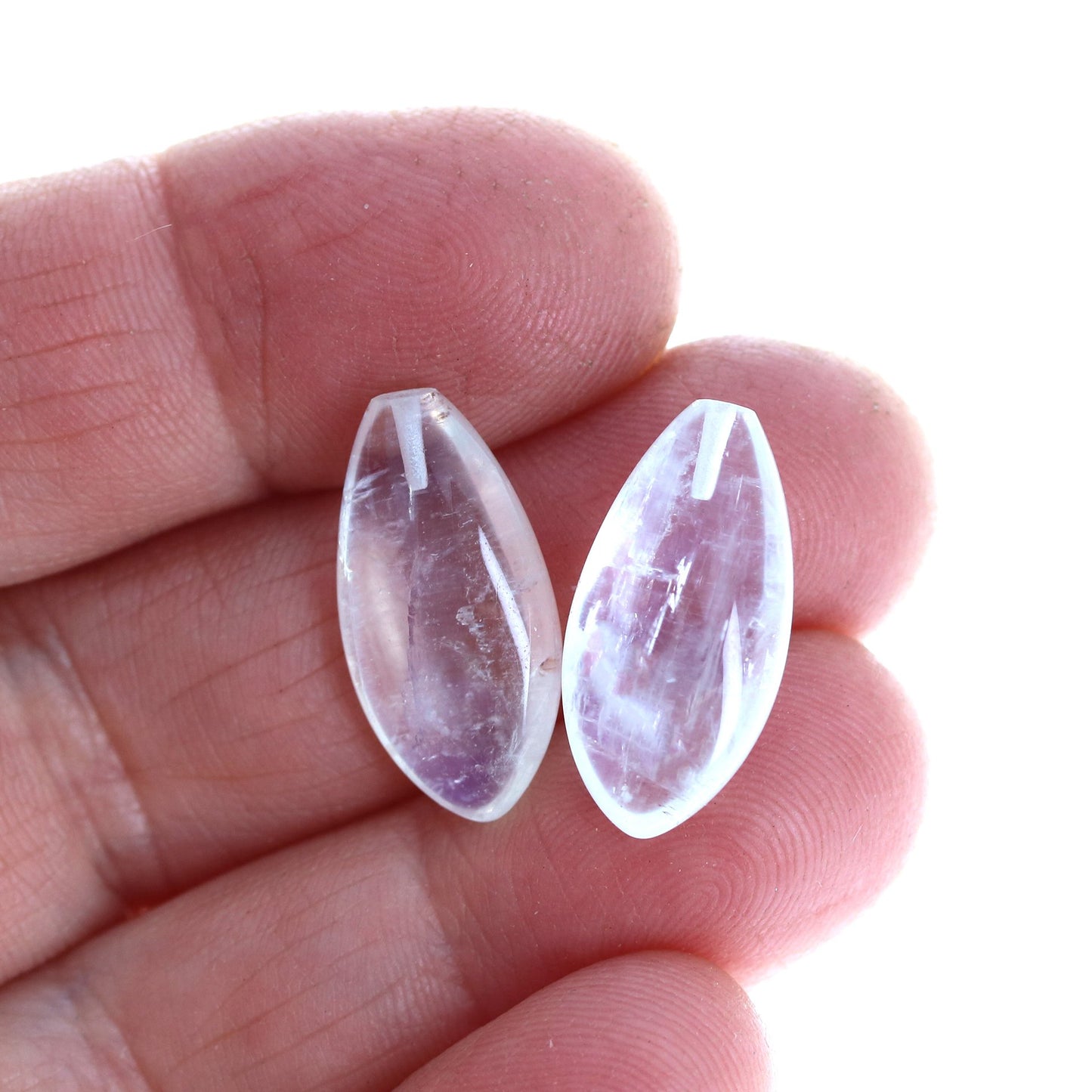 Rainbow Moonstone Teardrop Earring Components Set Pair 10X20Mm, -NewWorldGems