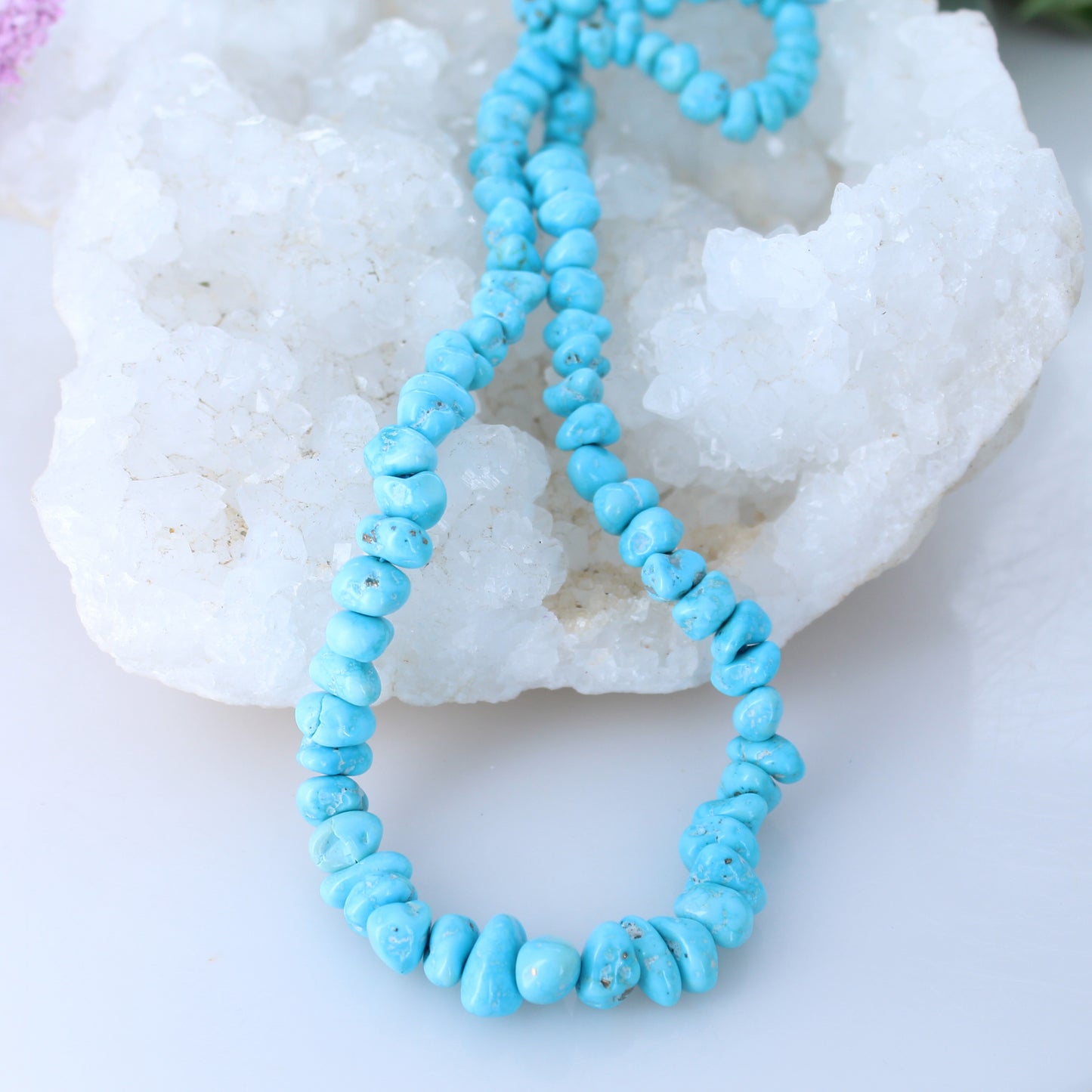 Sleeping Beauty Turquoise Beads 5-10mm Rounded Nuggets -NewWorldGems