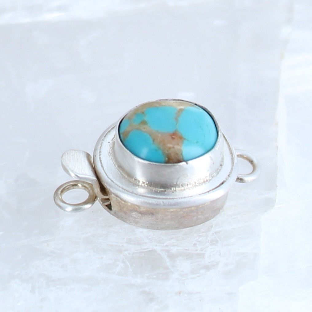Vintage HACHITA TURQUOISE Clasp Sterling New Mexico Turquoise -NewWorldGems