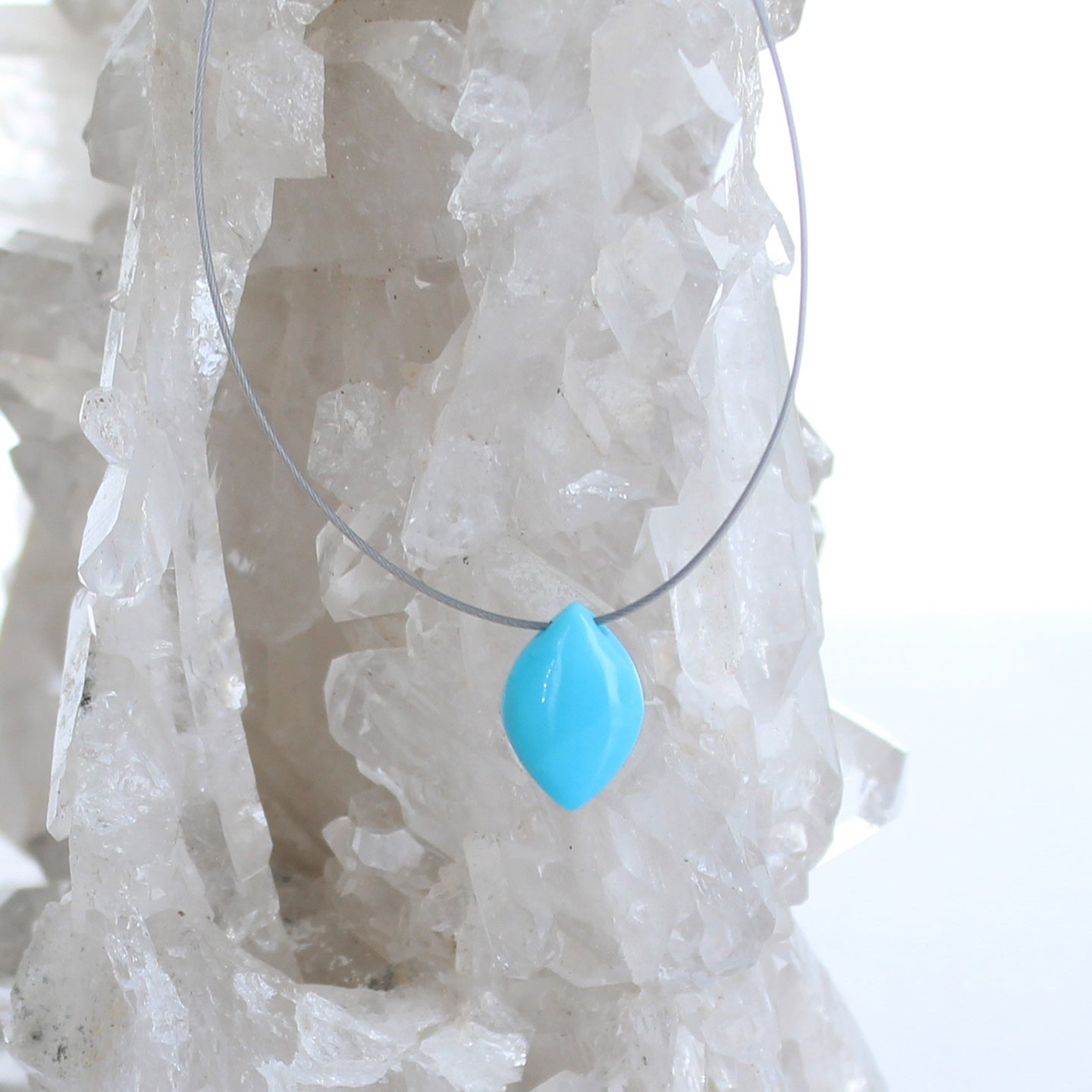 GEM GRADE Sleeping Beauty Turquoise Pendant Component 13x9mm -NewWorldGems