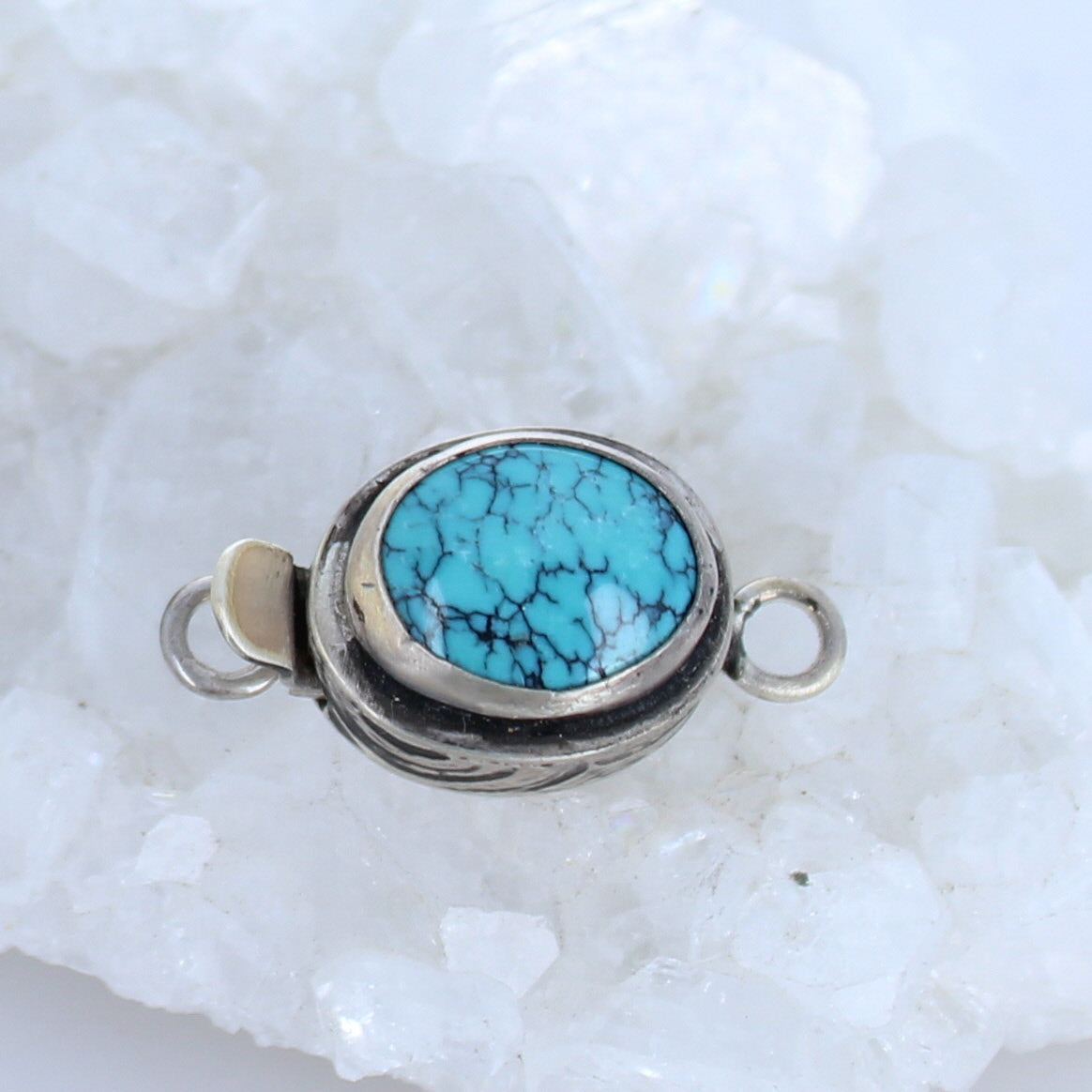 CHINESE TURQUOISE Clasp Oval Shape Sterling Choose Color -NewWorldGems