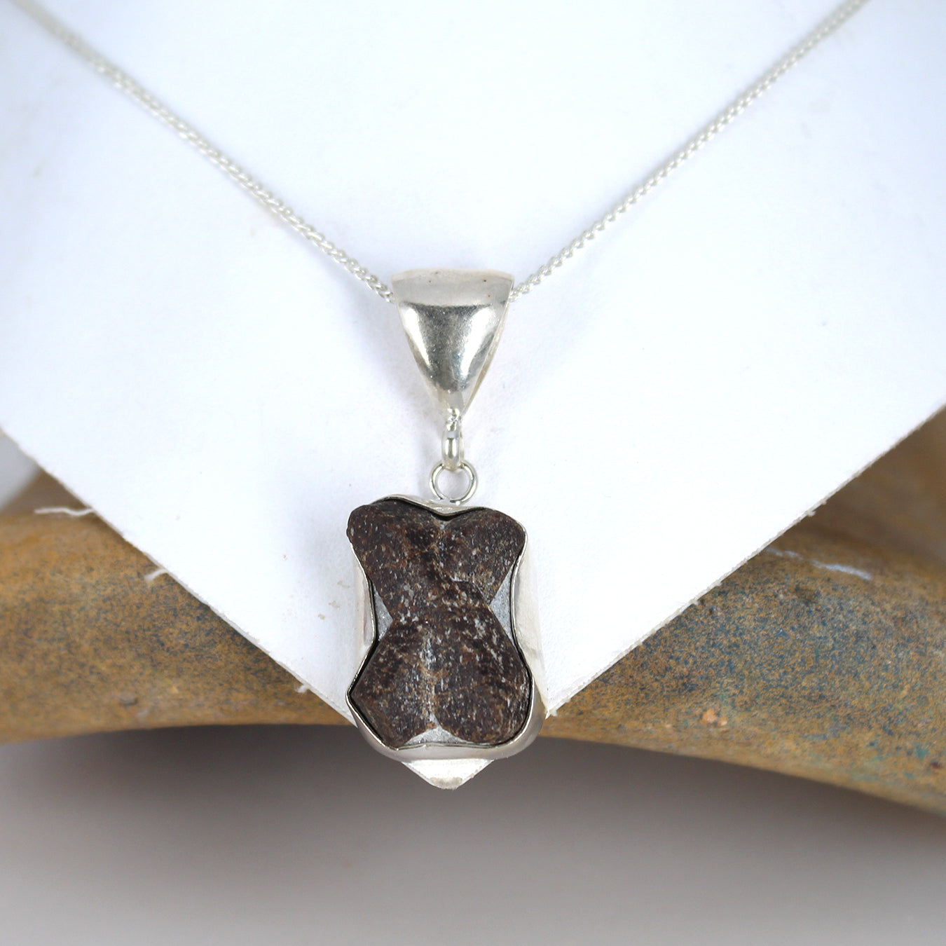Staurolite Fairy Cross Quartz Pendant Sterling -NewWorldGems