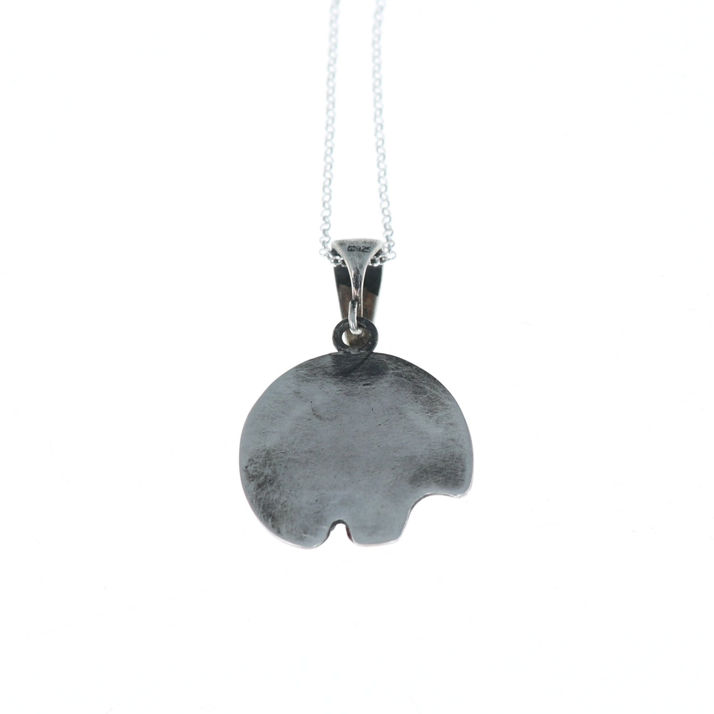 Kingman Deep Blue Turquoise Zuni Bear Pendant Sterling -NewWorldGems