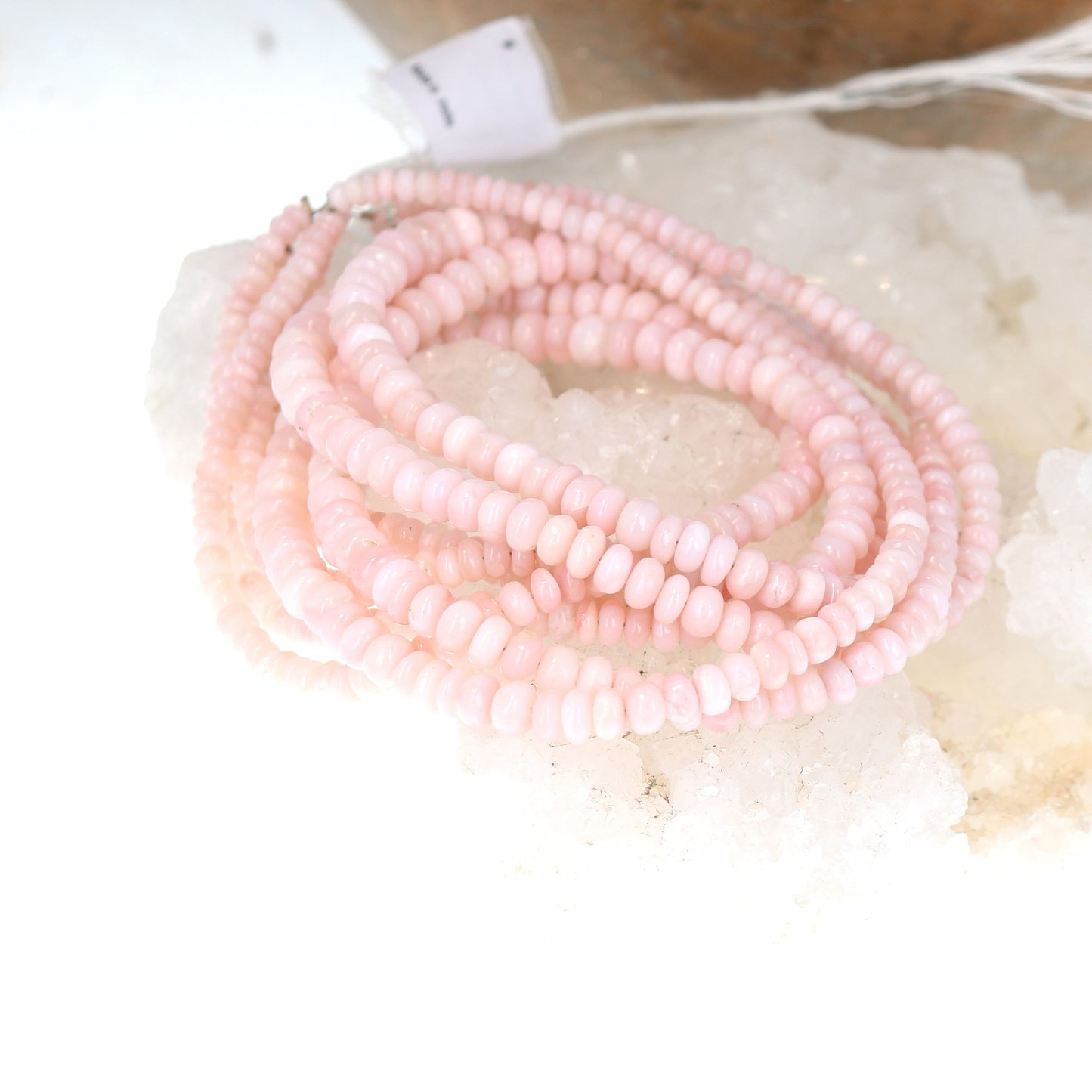 Rose Peruvian Opal Beads Rondelles Graduated 4-6mm -NewWorldGems