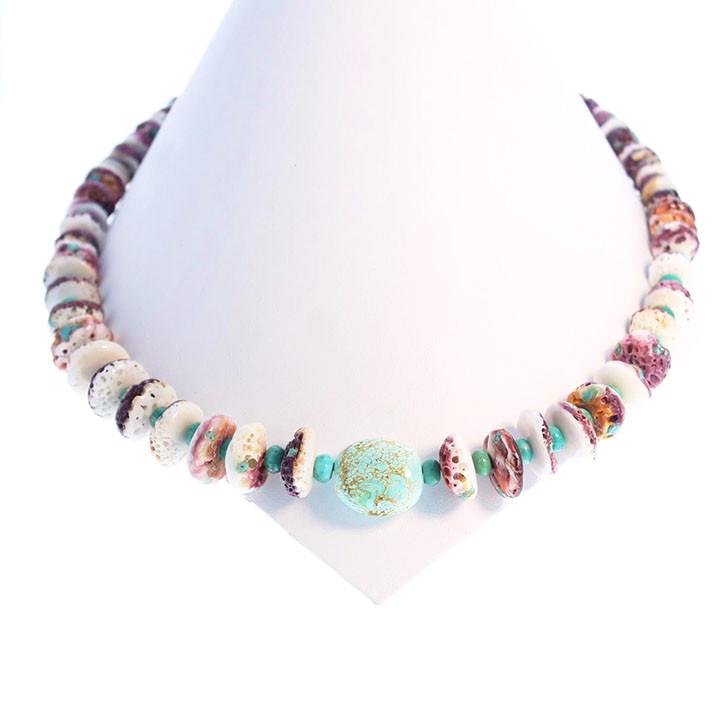 PURPLE SPINY Oyster Nevada Turquoise Necklace 22" -NewWorldGems