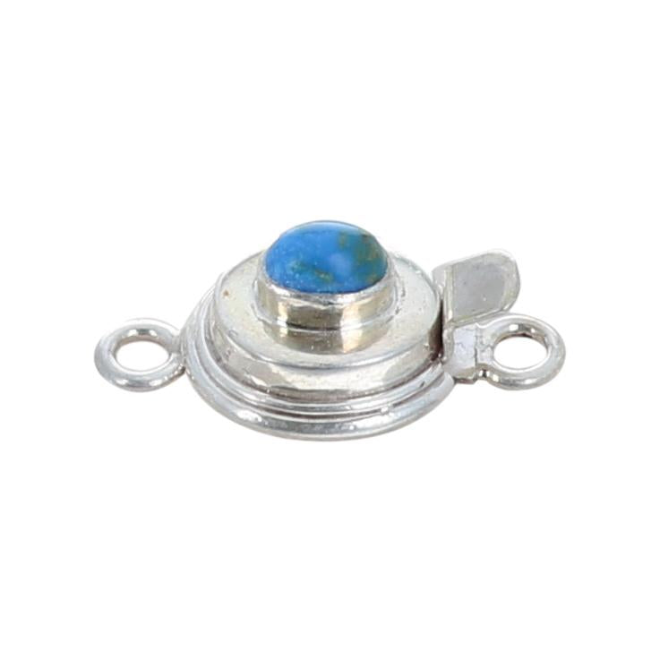 Ceruleite Clasp Sterling 4X6Mm Oval Classic Design -NewWorldGems