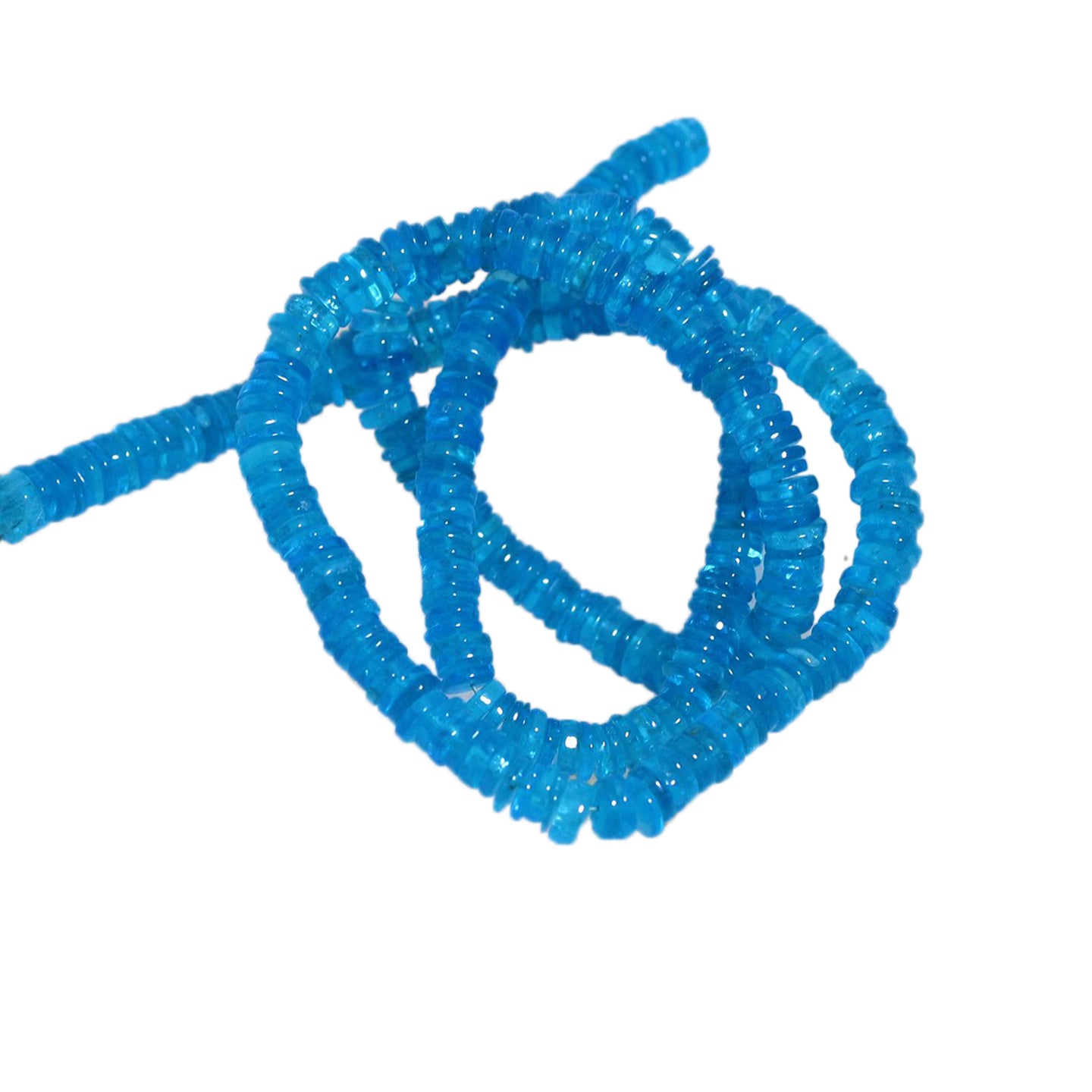 APATITE BEADS Heshi Discs 4mm Deep Blue -NewWorldGems