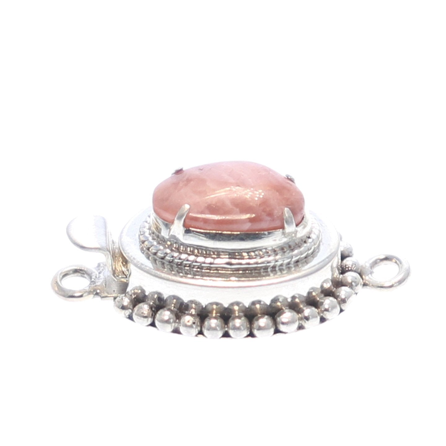 AAA Rhodochrosite Clasp Sterling Free Form Sterling -NewWorldGems