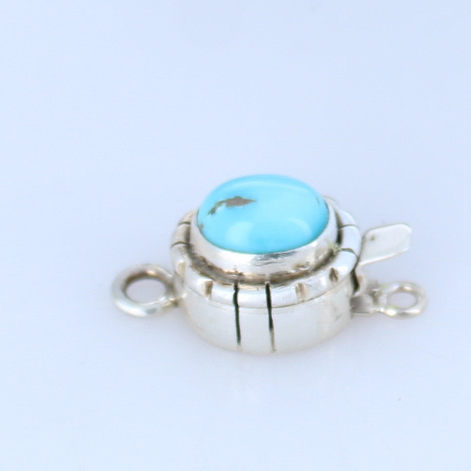 Blue Carico Lake Turquoise Sterling Clasp Southwestern Style 8x10mm -NewWorldGems