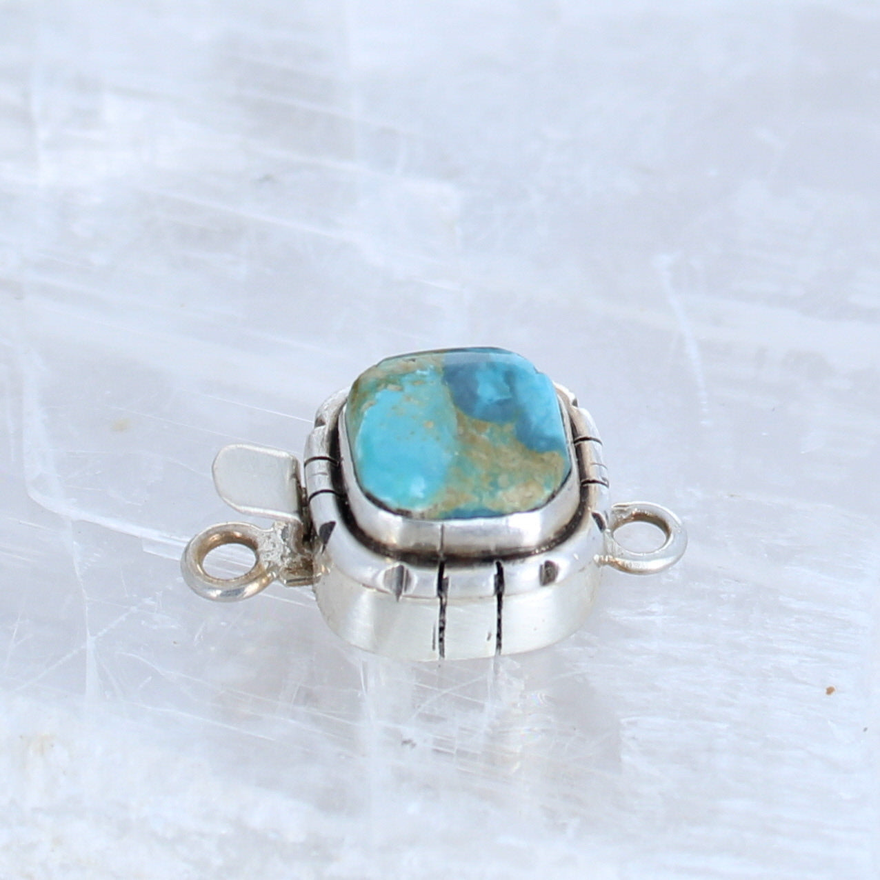 Blue Sonoran Mountain Turquoise Clasp Southwest Design 10mm -NewWorldGems